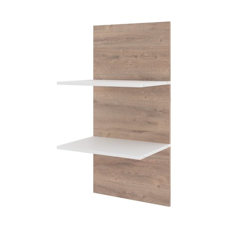 BESTAR Cielo 20W Set of 19.5W Floating Shelves for Cielo Murphy Bed, Rustic Brown & White 80168-000009